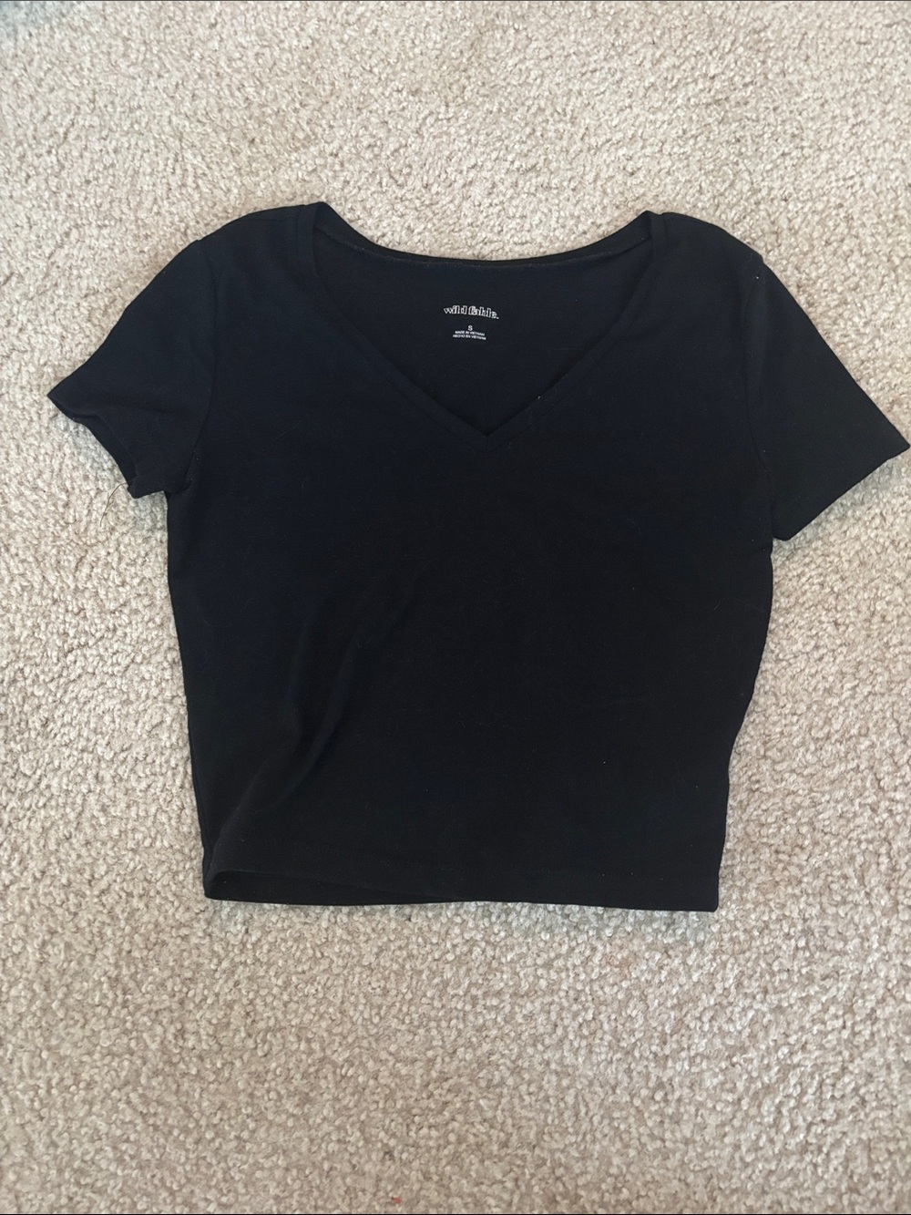 Target Black V-Neck Cropped Tee